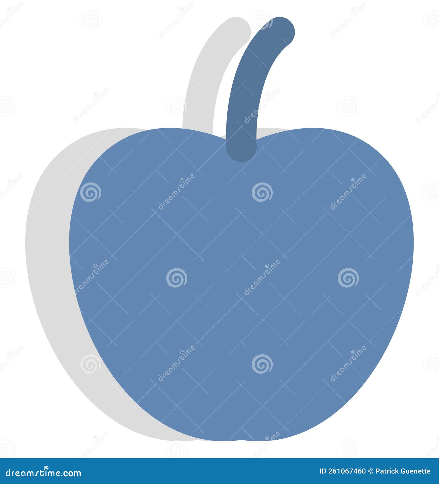 Blue apple, icon stock vector. Illustration of card 261067460