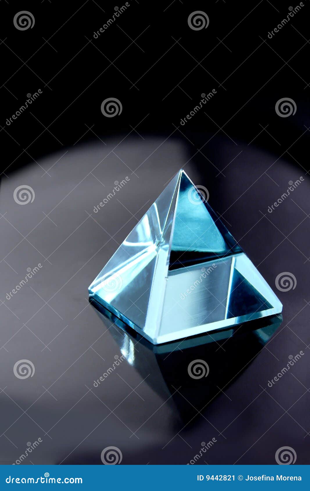 blue aquamarine crystal pyramid