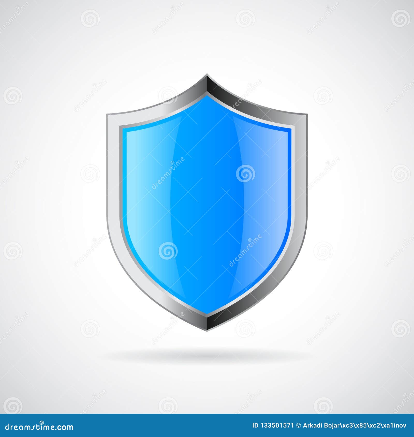 Blue shield vector icon stock vector. Illustration of internet - 133501571