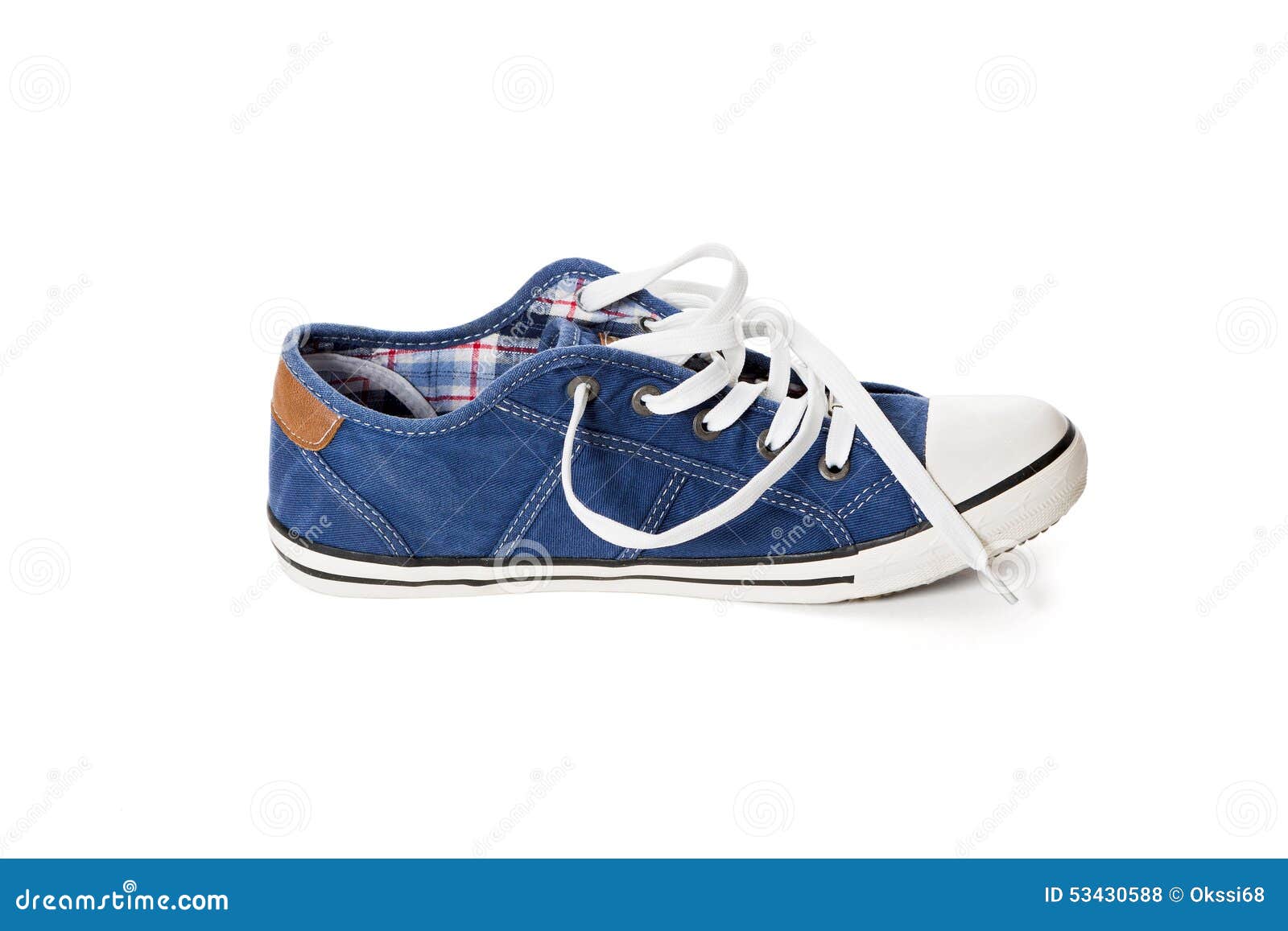 Blue athletic shoe stock photo. Image of single, footwear - 53430588