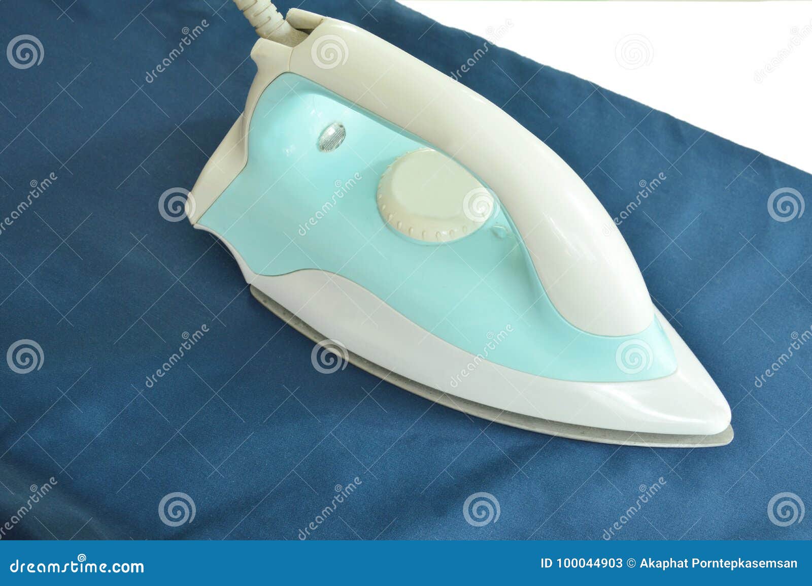 Blue Automatic Electric Iron Pressing Cloth on Ironing Board Stock Image -  Image of flat, shirt: 100044903