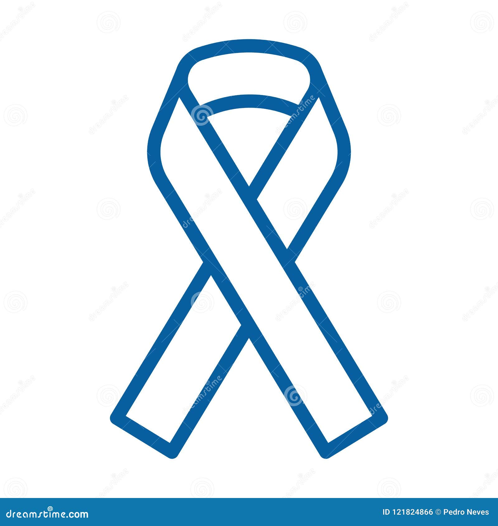 Light blue ribbon as symbol of prostate cancer Vector Image
