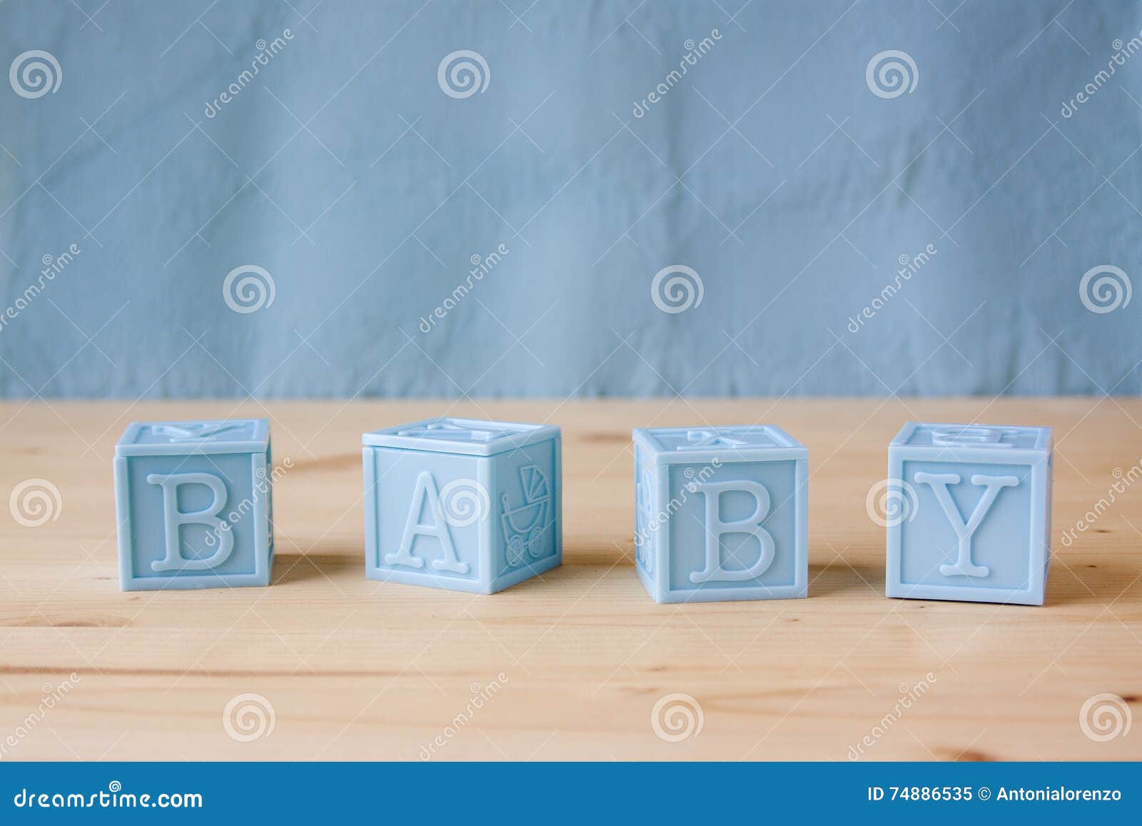 Blue Baby Blocks stock image. Image of alphabet, kids - 74886535