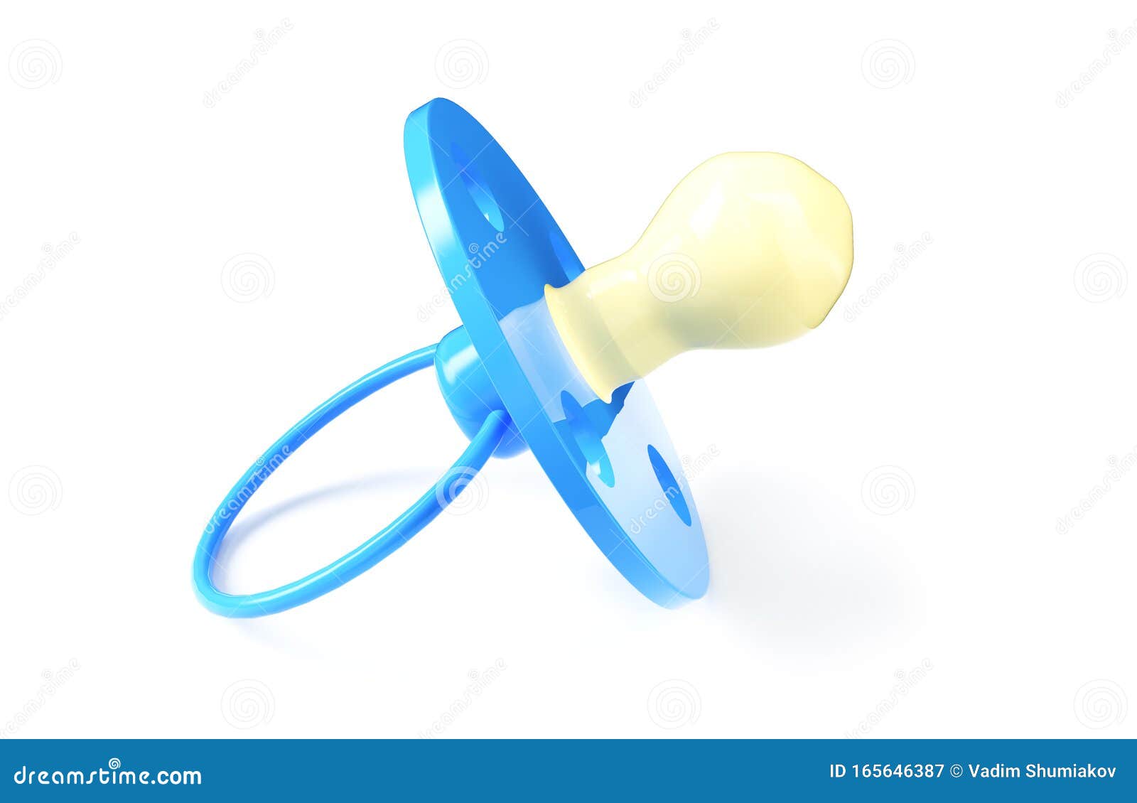 Blue Baby Dummy 3D Render Illustration Isolated On White Background