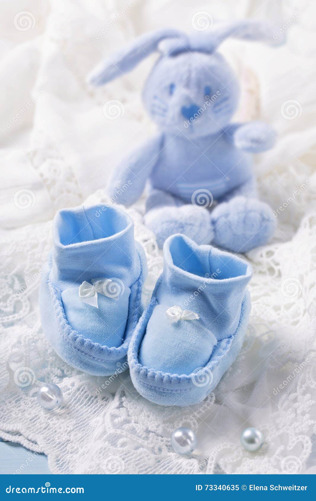 Blue baby shoes stock image. Image of infant, closeup 73340635