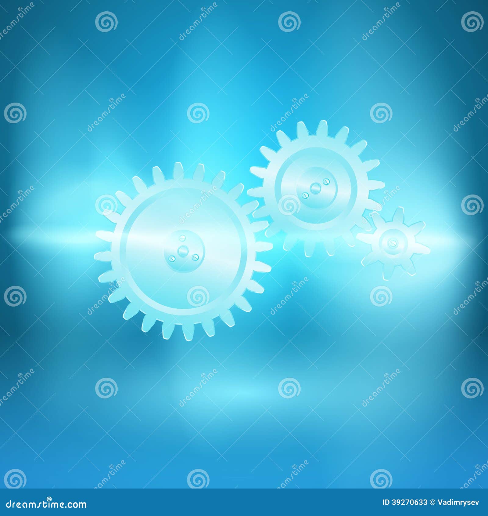 Blue Background with Gear Transmission Stock Vector Illustration of