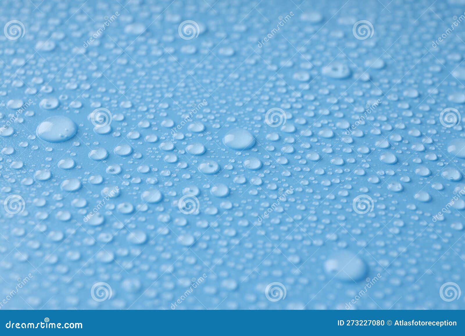 Blue Background with Water Drops, Close Up Stock Photo Image of