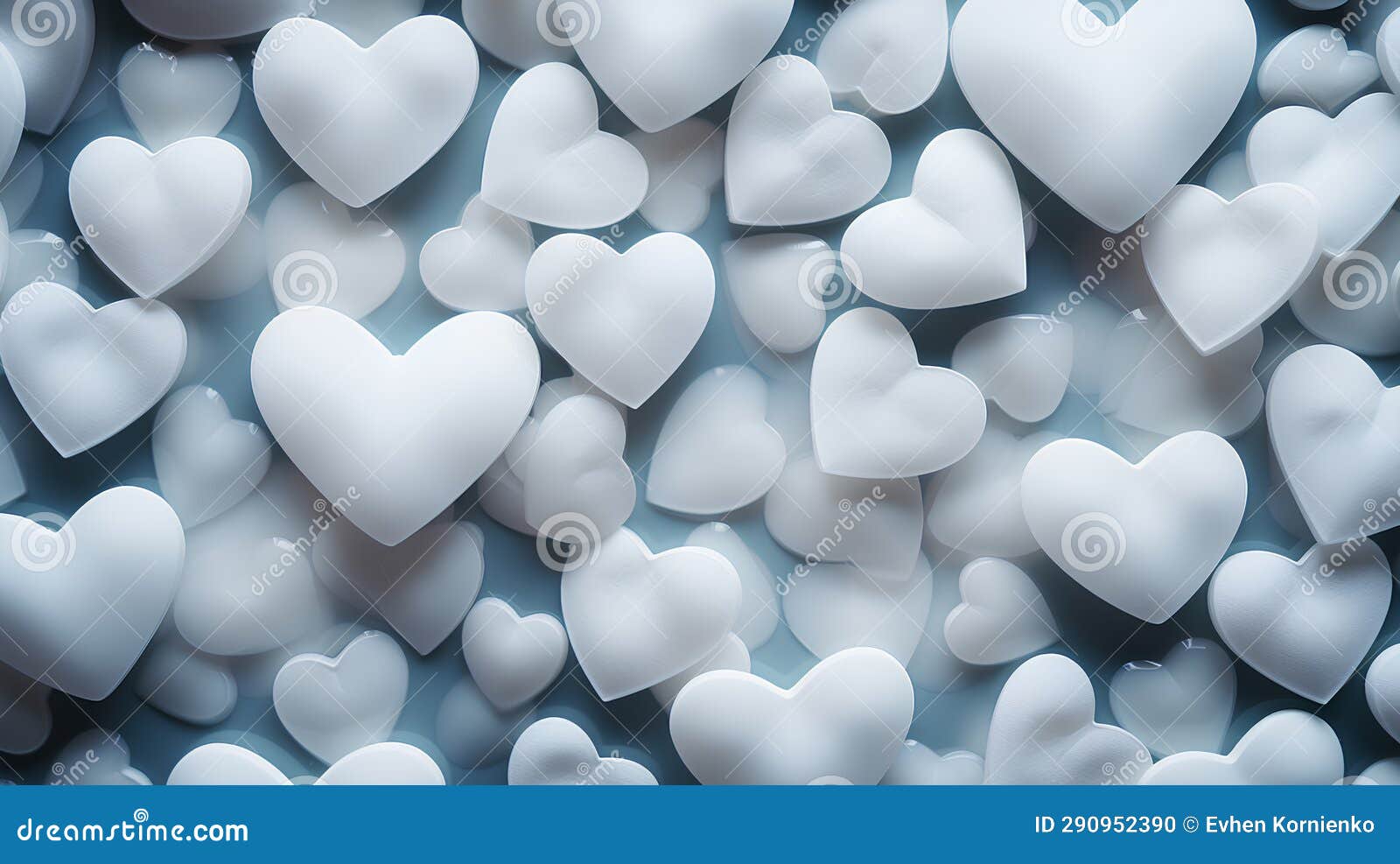 Blue Background with White Hearts Stock Illustration Illustration of