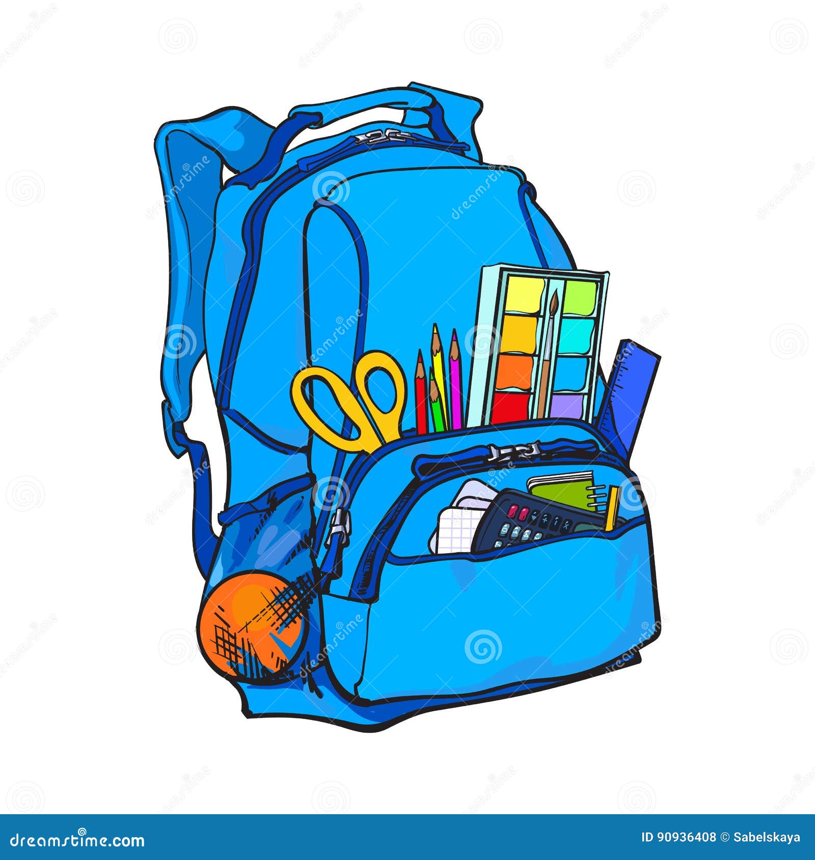 Backpack or school bag drawing Royalty Free Vector Image