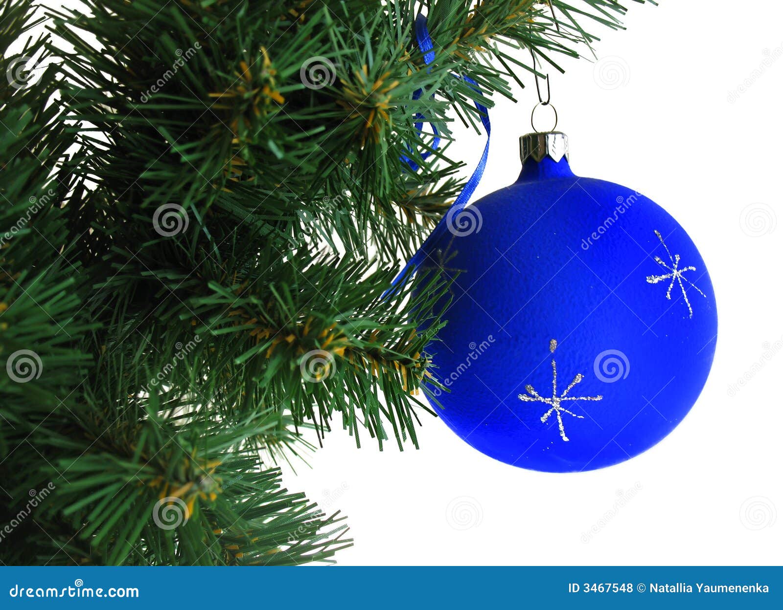 Blue ball stock photo. Image of glass, green, pine, background - 3467548