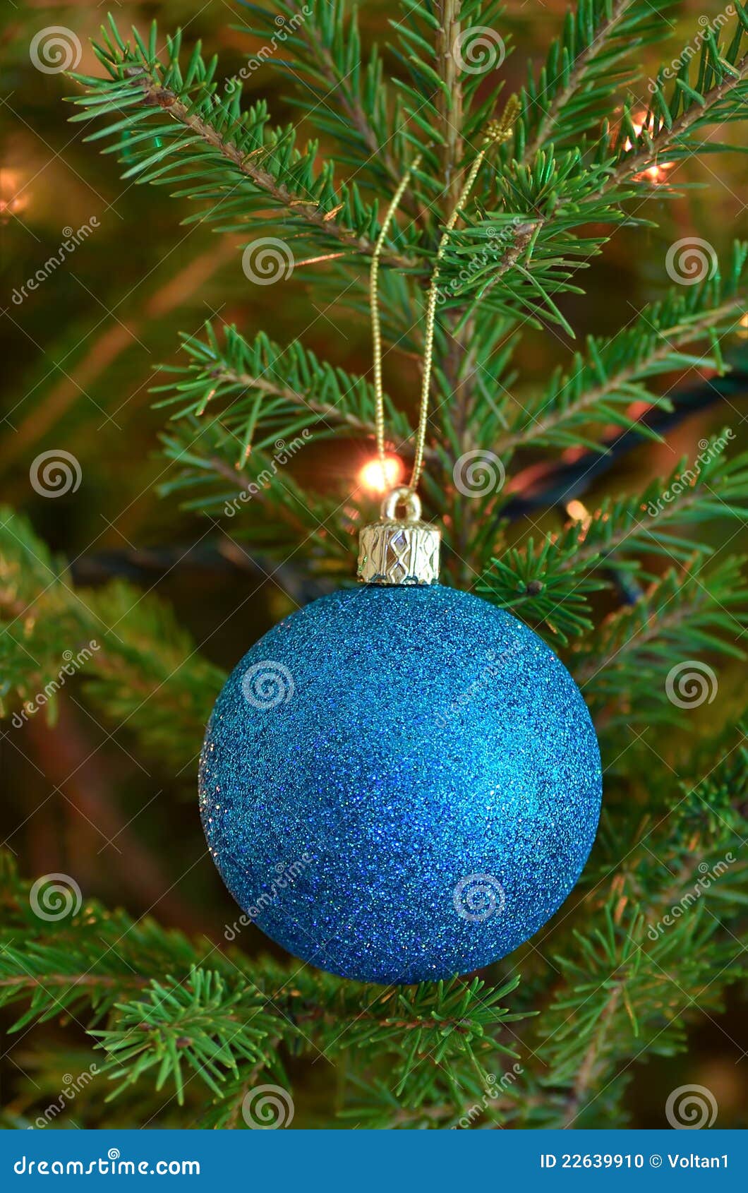 Blue Ball Christmas Ornament Stock Photo - Image of sphere, bright ...