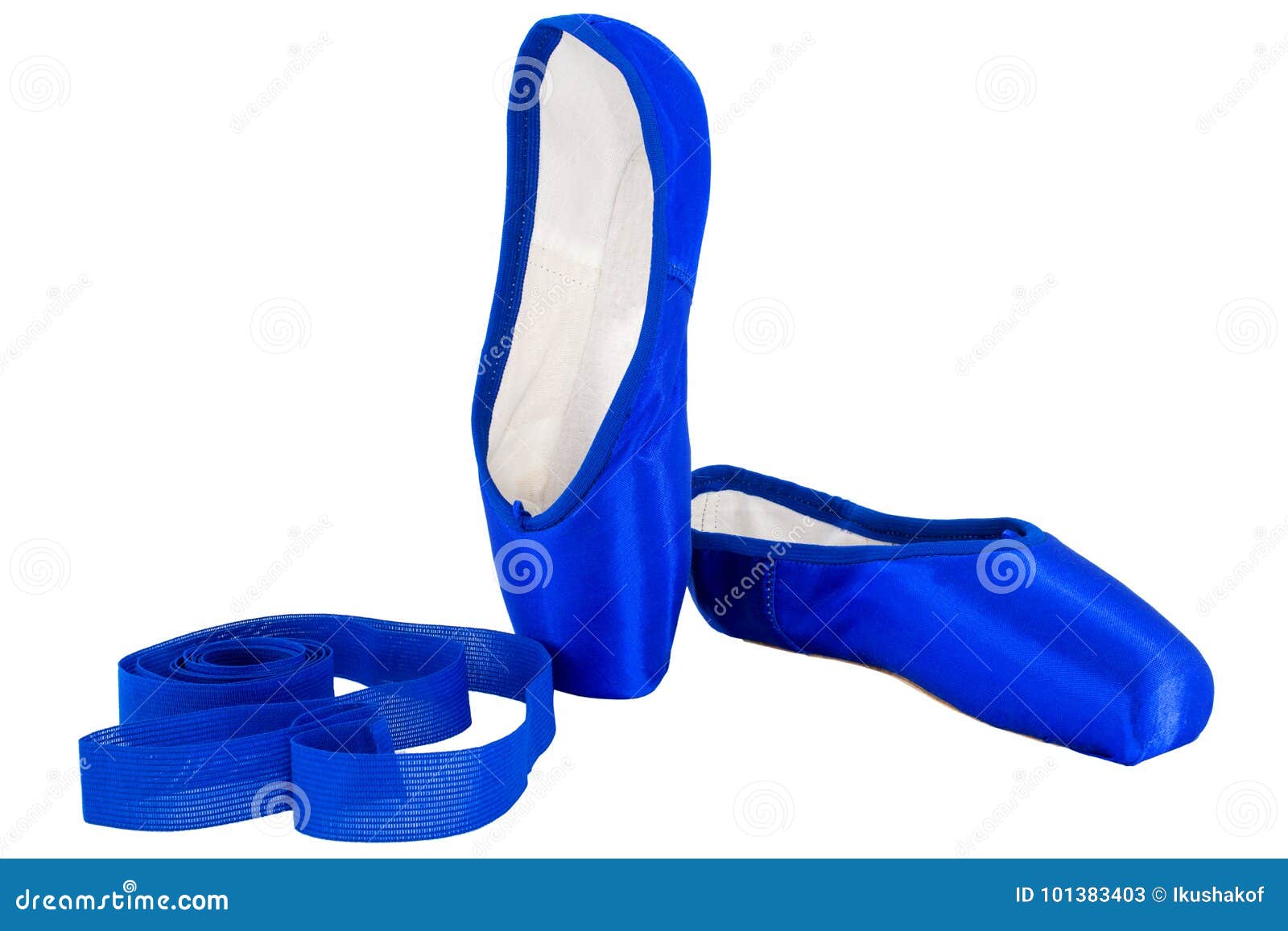 Blue Ballet Pointe on White Background Stock Image Image of length