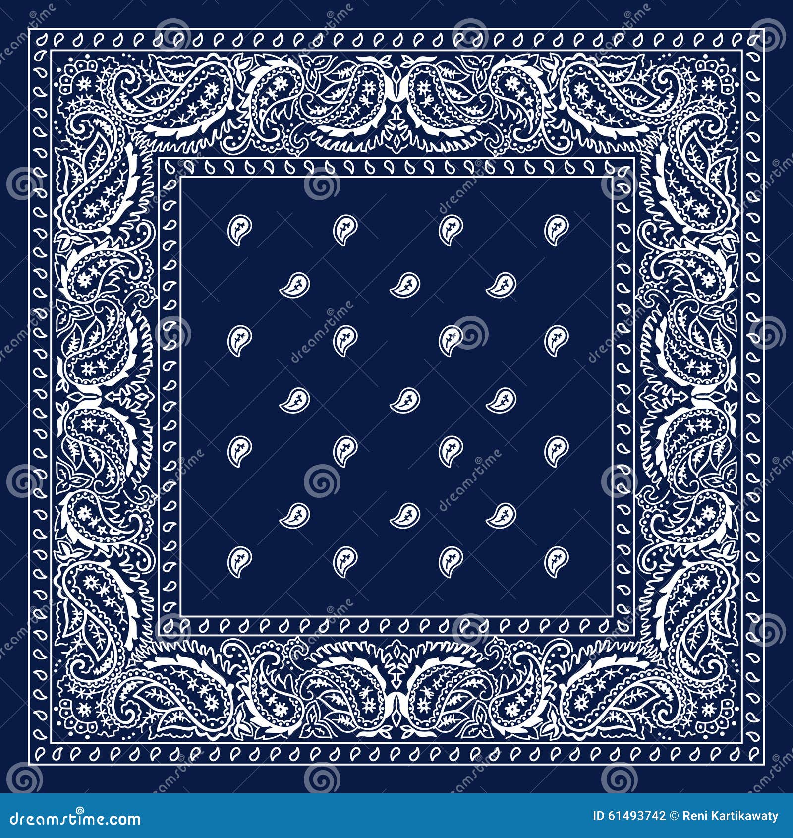 Blue Bandana stock illustration. Illustration of pattern - 61493742