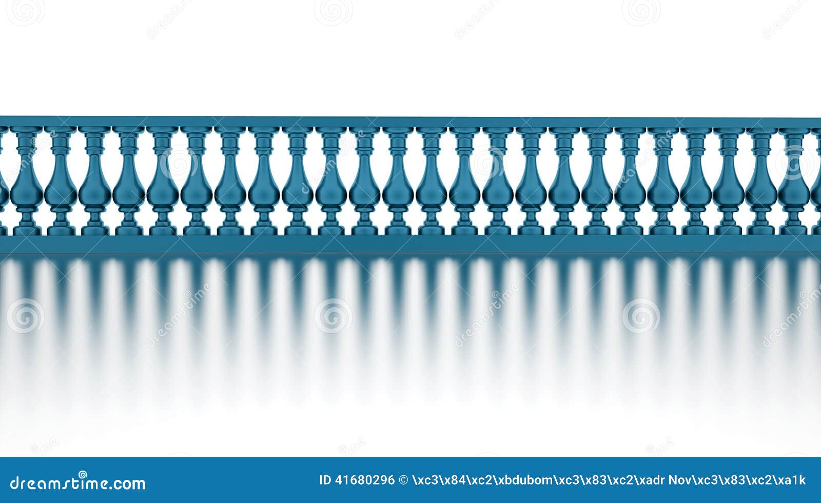 Blue banister render stock illustration. Illustration of balcony 41680296