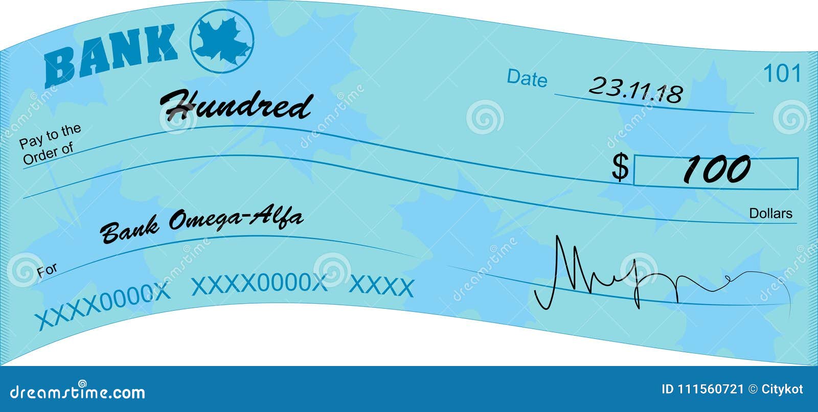 Bank check stock illustration. Illustration of cheque - 111560721