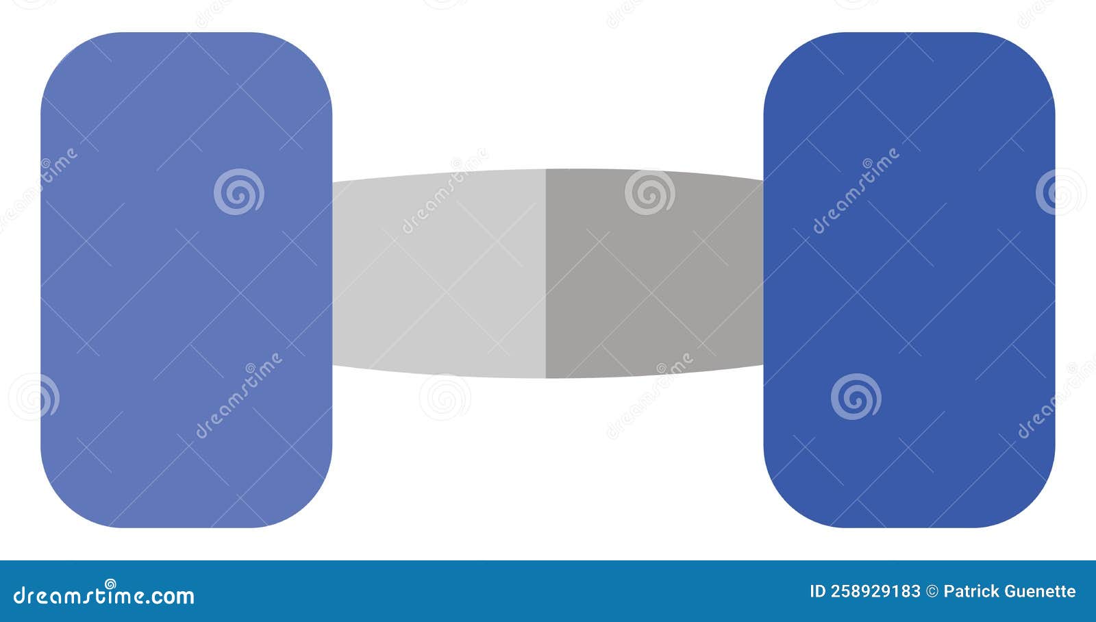 Blue barbell, icon stock vector. Illustration of sign 258929183