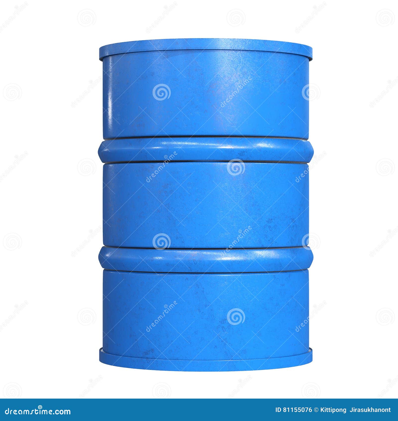 Blue Barrel Isolated on White Stock Illustration Illustration of