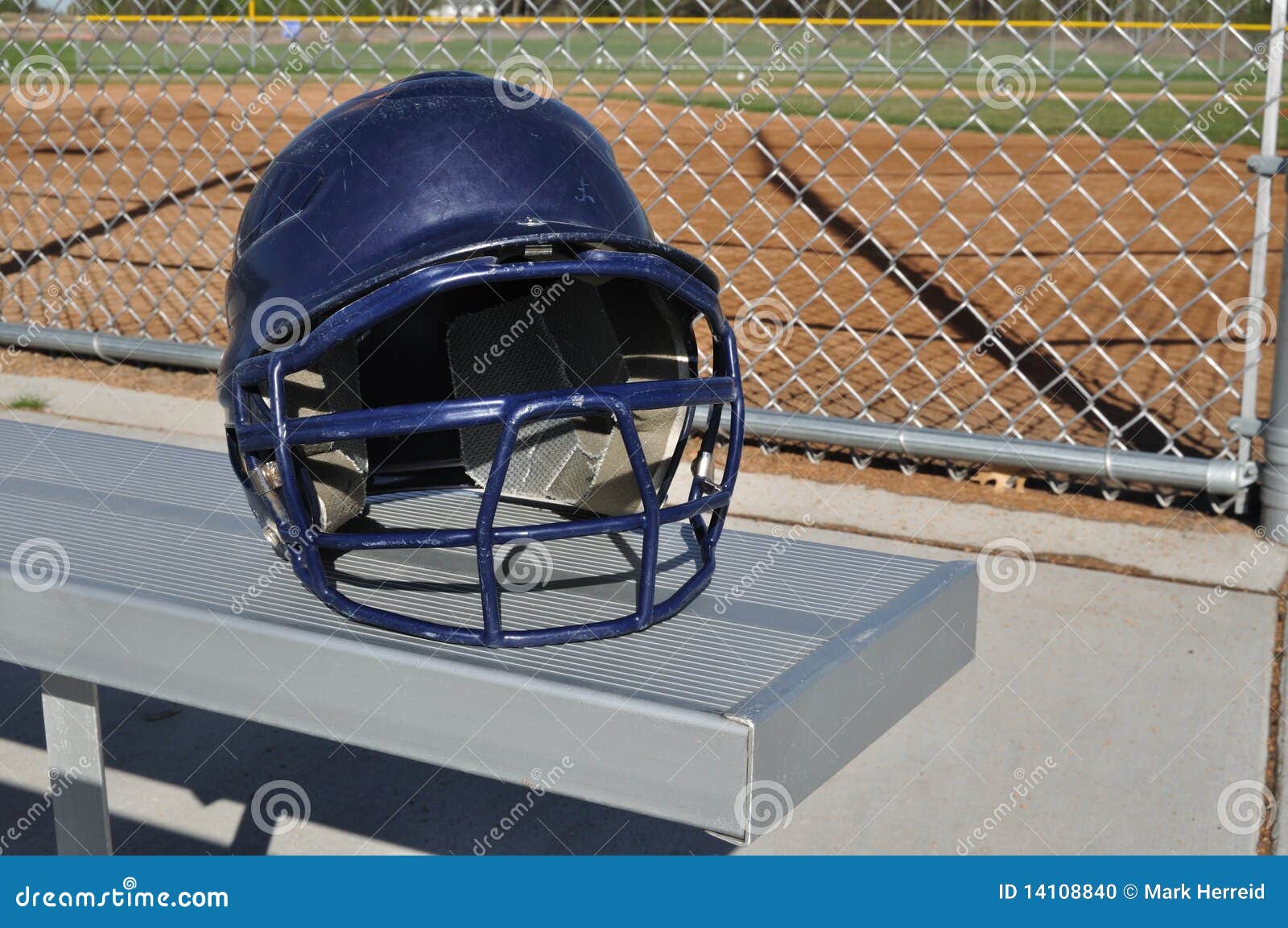 Blue Baseball Helmet stock photo. Image of sunny, ballpark 14108840