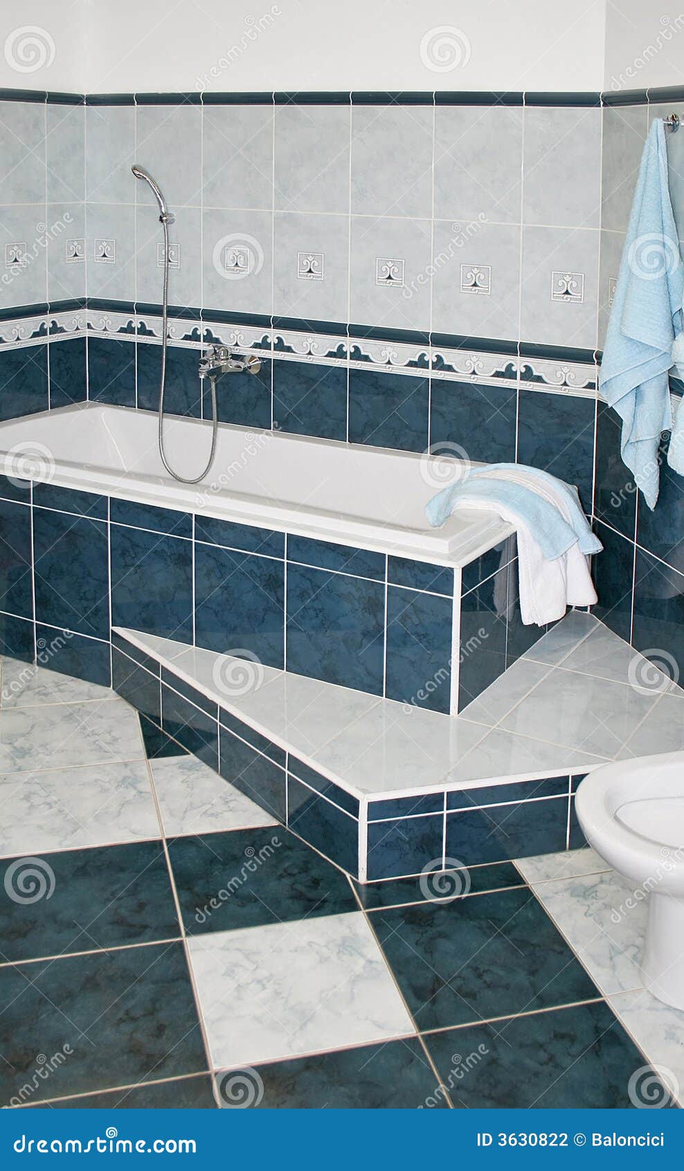 Blue bath stock photo. Image of blue, lifestyle, simple 3630822