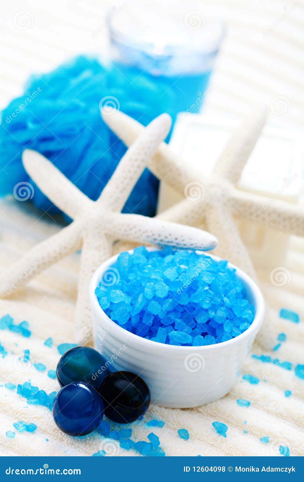 Blue bath salt stock photo. Image of bath, care, toiletries 12604098