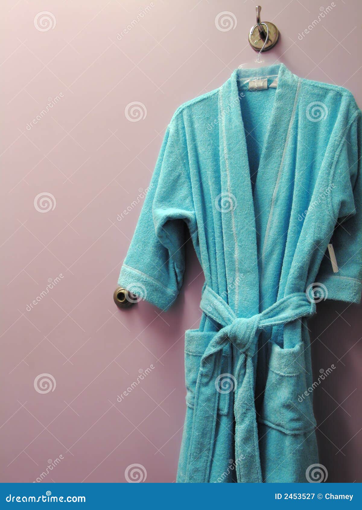Blue Bathrobe stock image. Image of hangs, blue, casual 2453527