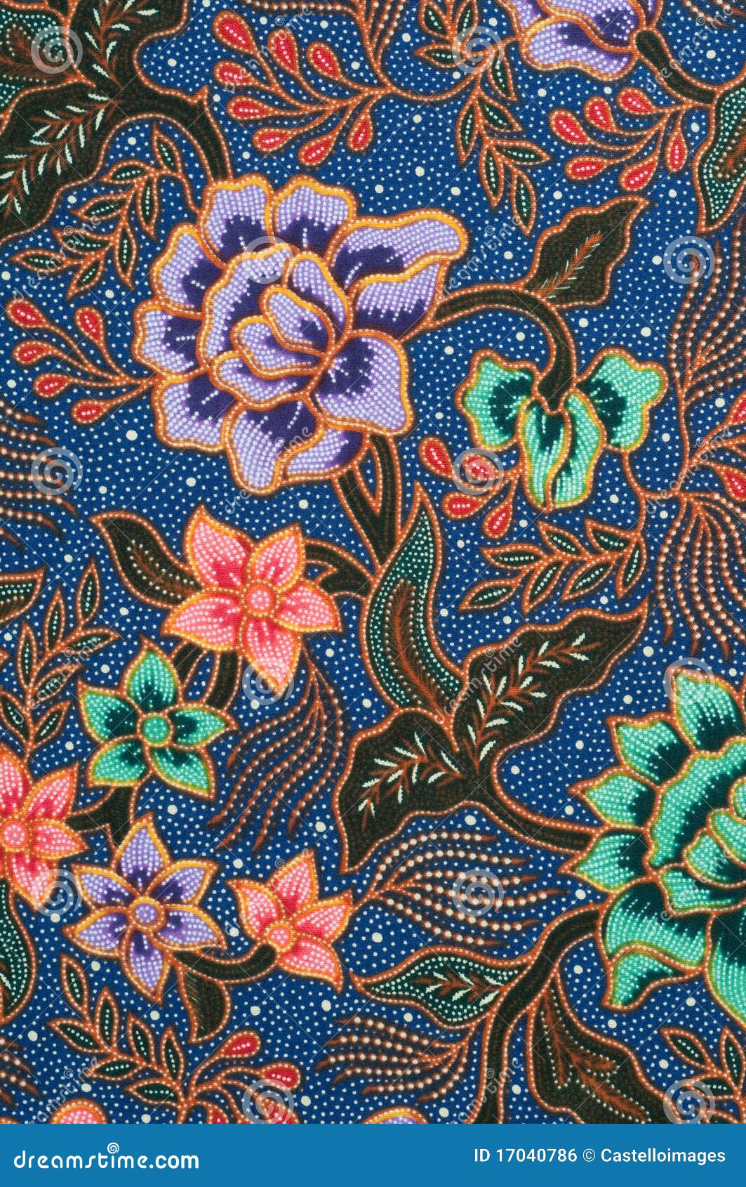  Blue  Batik  stock photo Image of briliant flowers fabric 