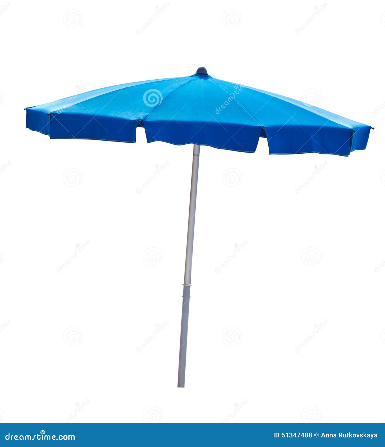 Blue Beach Umbrella Isolated On White Stock Photo Image 61347488