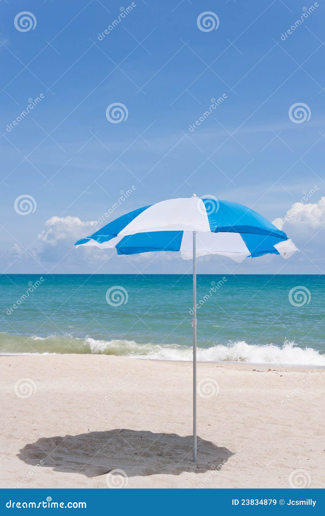 Blue Beach Umbrella On A Sunny Day Royalty Free Stock Images - Image ...