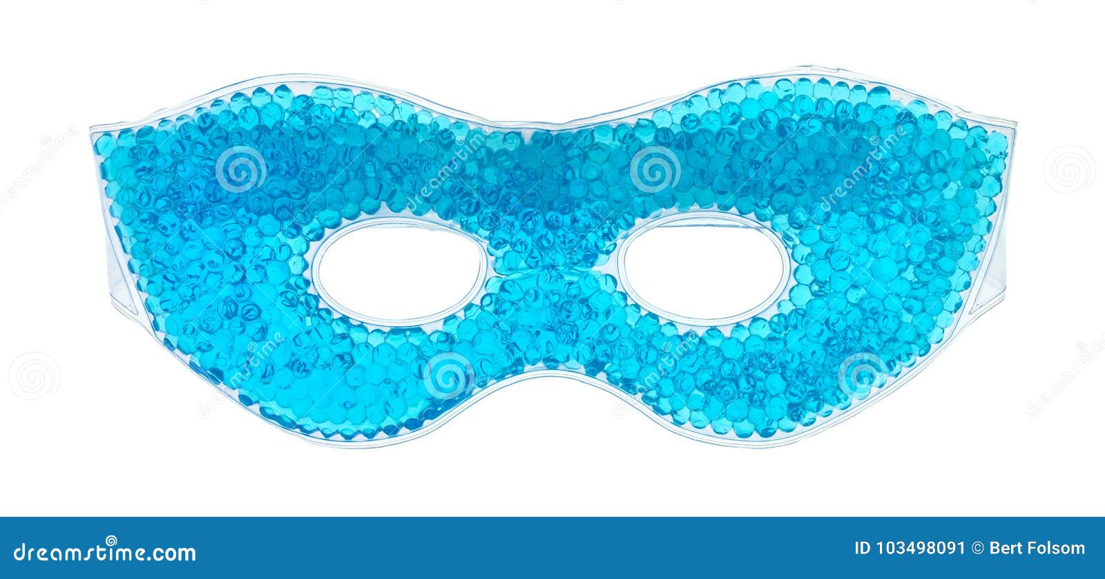 Blue Beaded Gel Eye Mask on a White Background Stock Image Image of