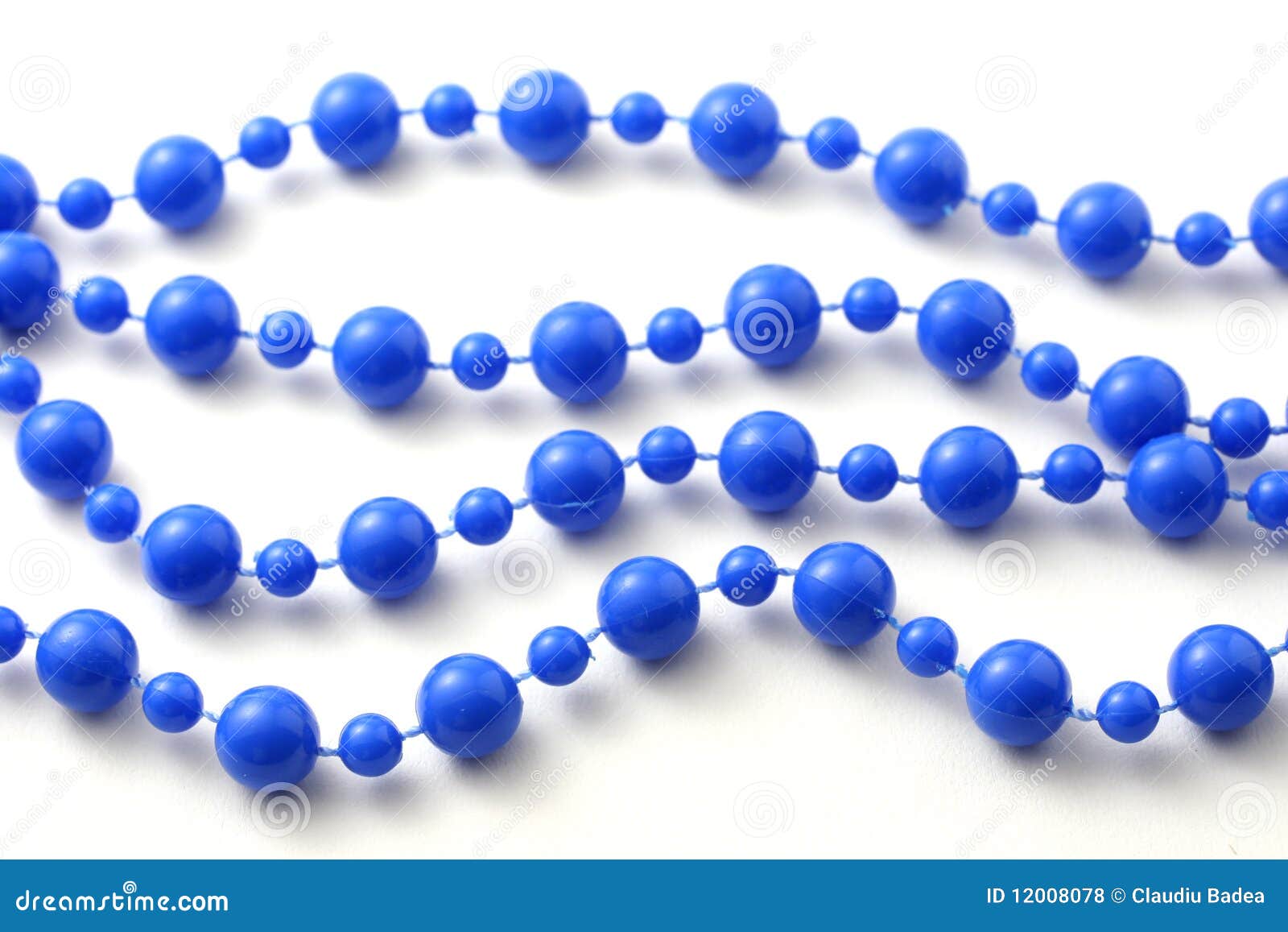 Blue beads isolated stock photo. Image of festive, sparkle 12008078