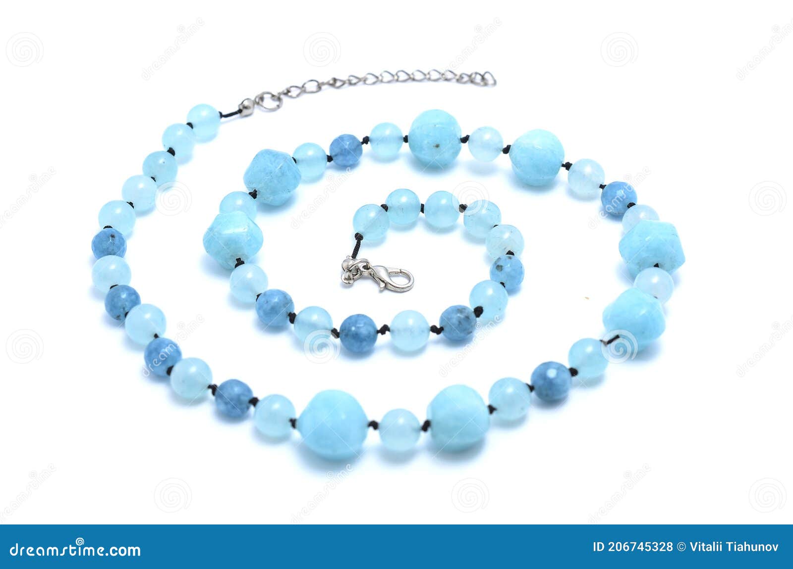 Blue Beads Isolated on White Stock Photo Image of bead, gemstone