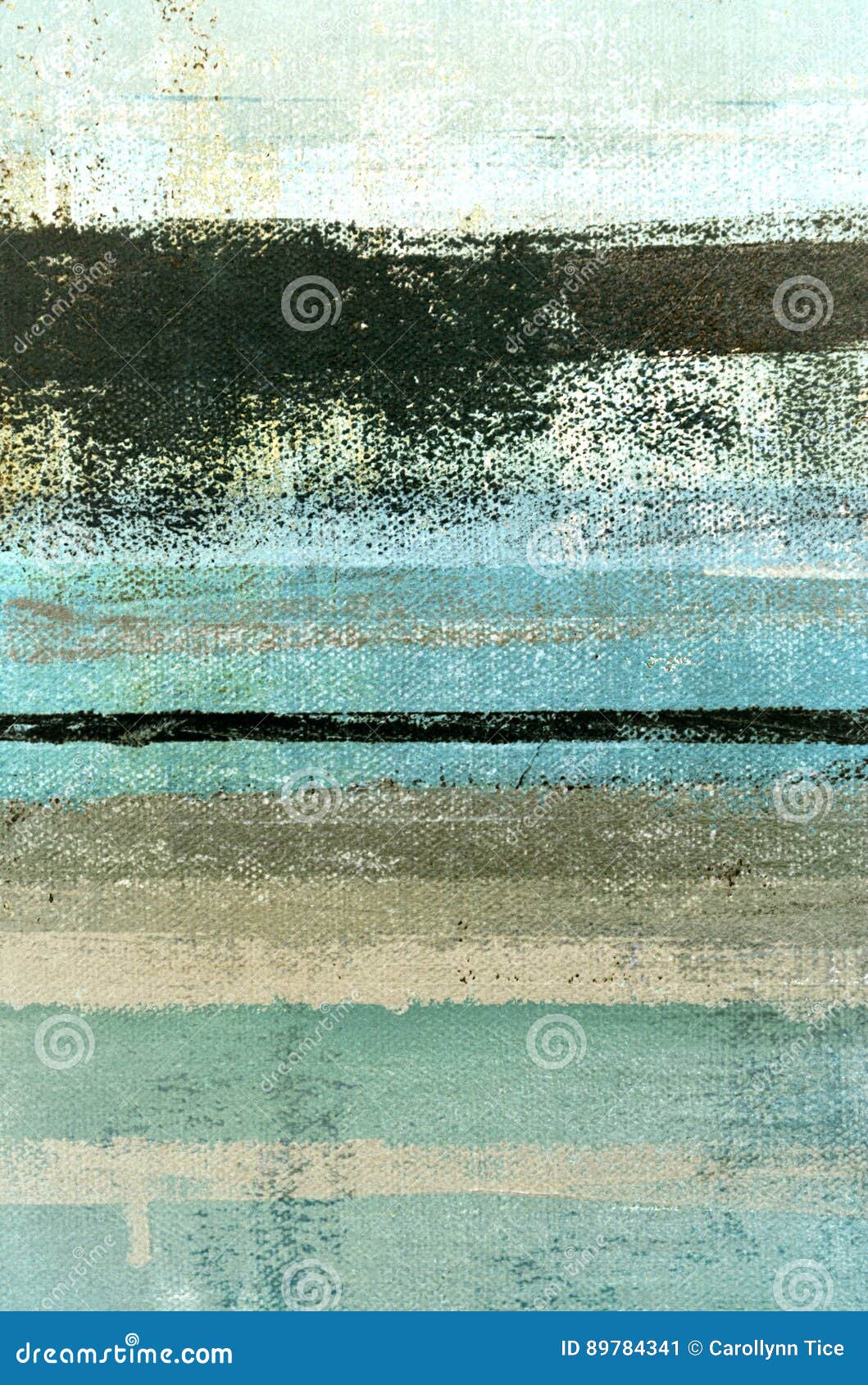 Blue and Beige Abstract Art Painting Stock Image Image of black