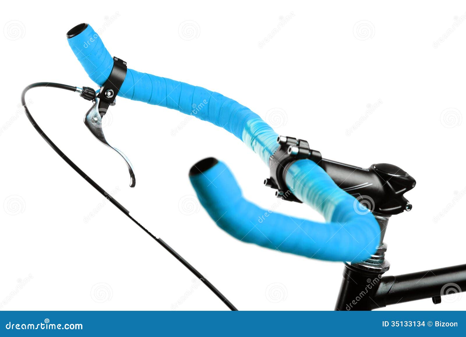 blue bike handlebars