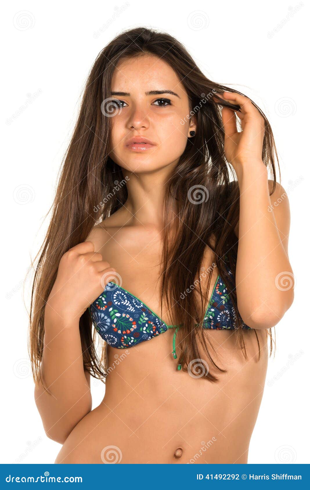 Blue bikini stock photo. Image of romanian, bikini, slender 41492292