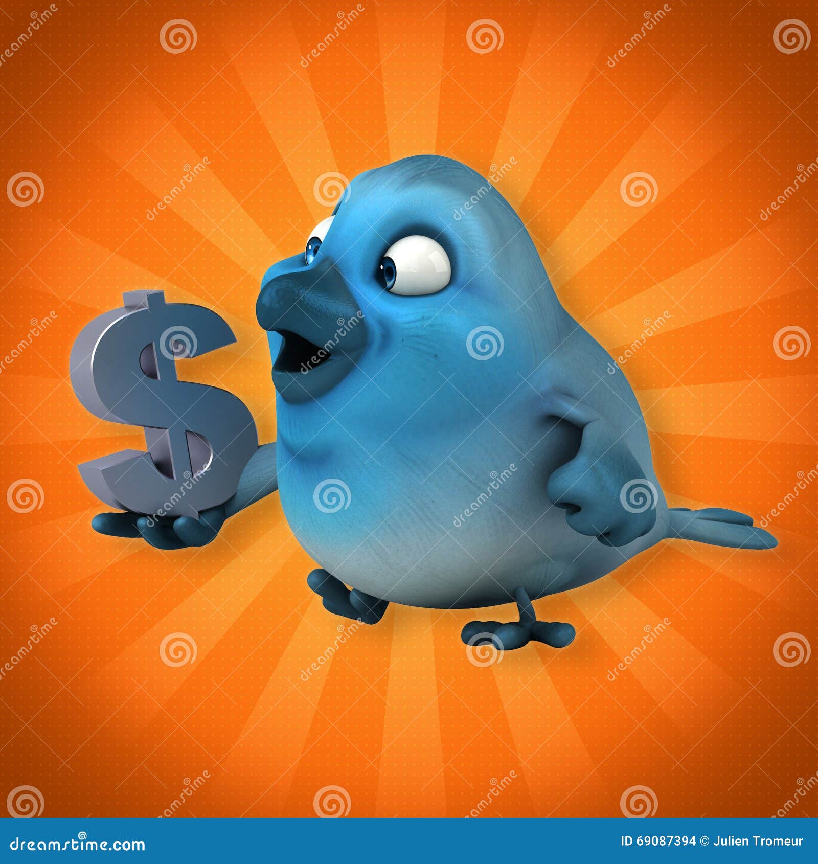 Blue bird stock illustration. Illustration of communicate 69087394