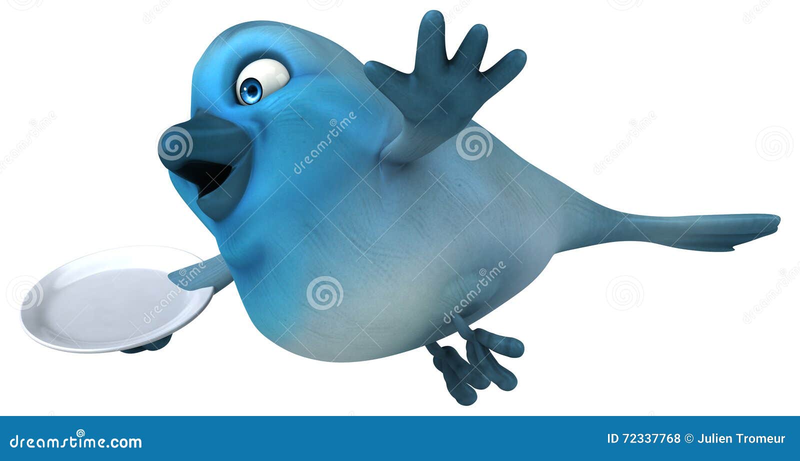 Blue bird stock illustration. Illustration of meal, plate 72337768