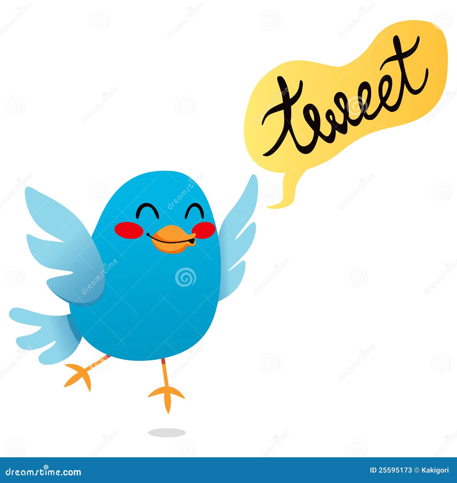 Blue Bird Tweet stock vector. Illustration of communication - 25595173