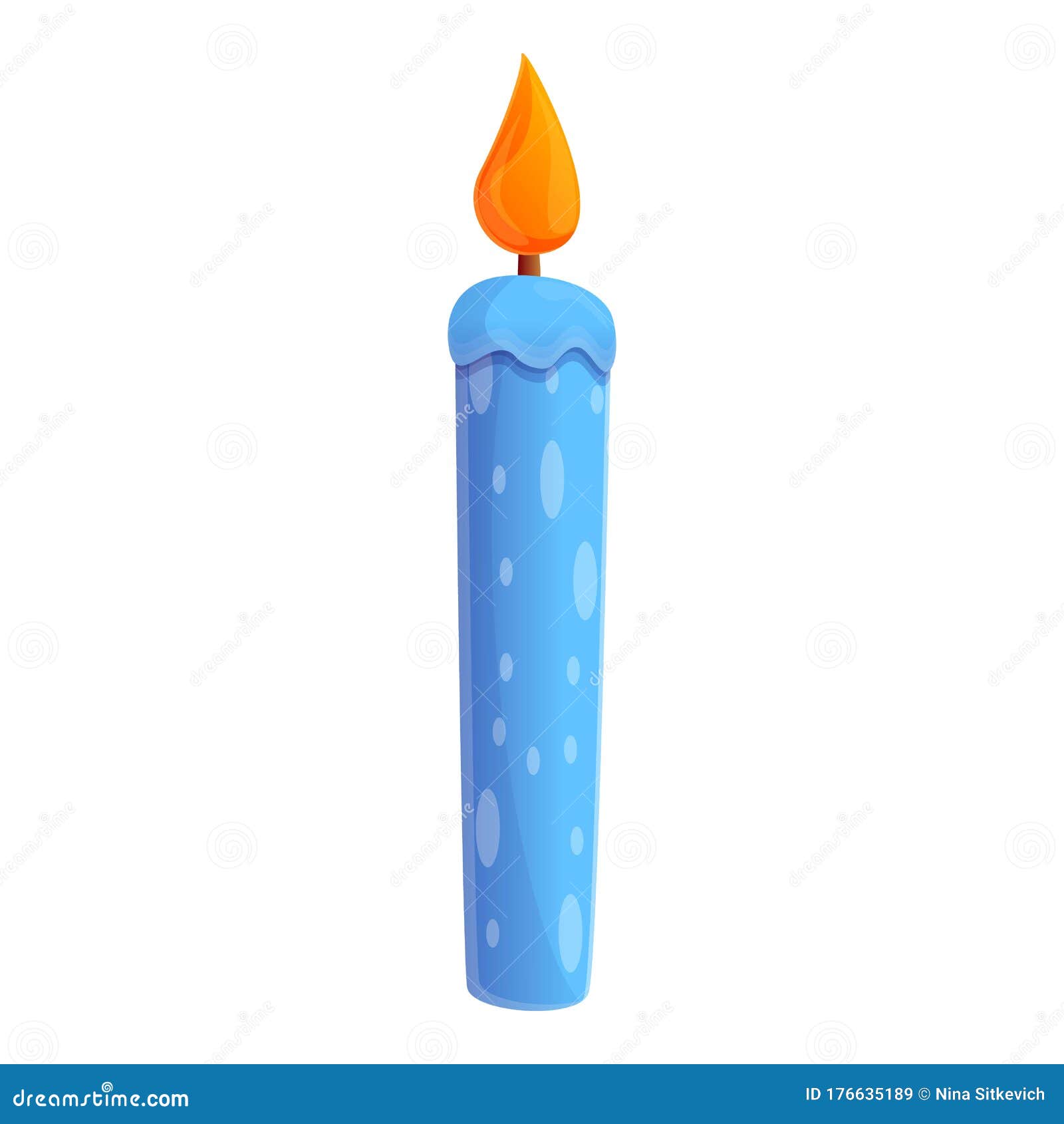 Blue Birthday Candle Icon, Cartoon Style Stock Vector - Illustration of  festive, colorful: 176635189
