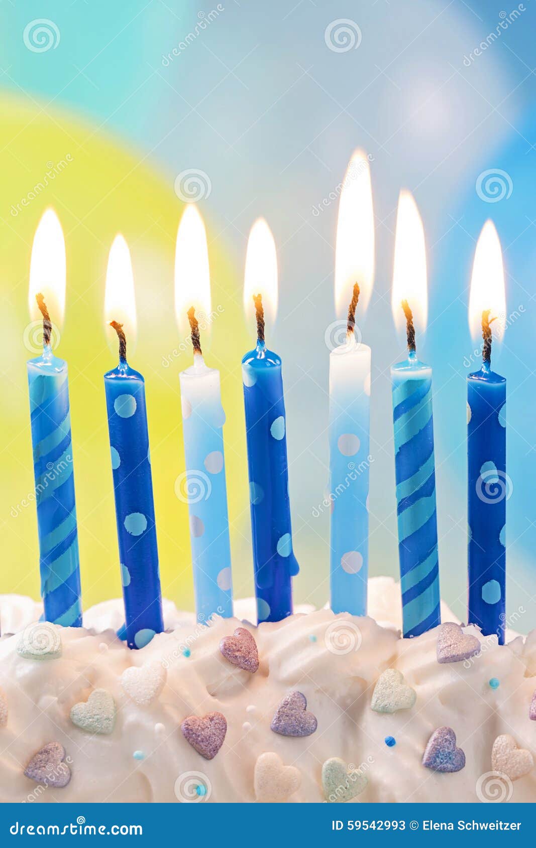 Blue birthday candles stock image. Image of birthday 59542993