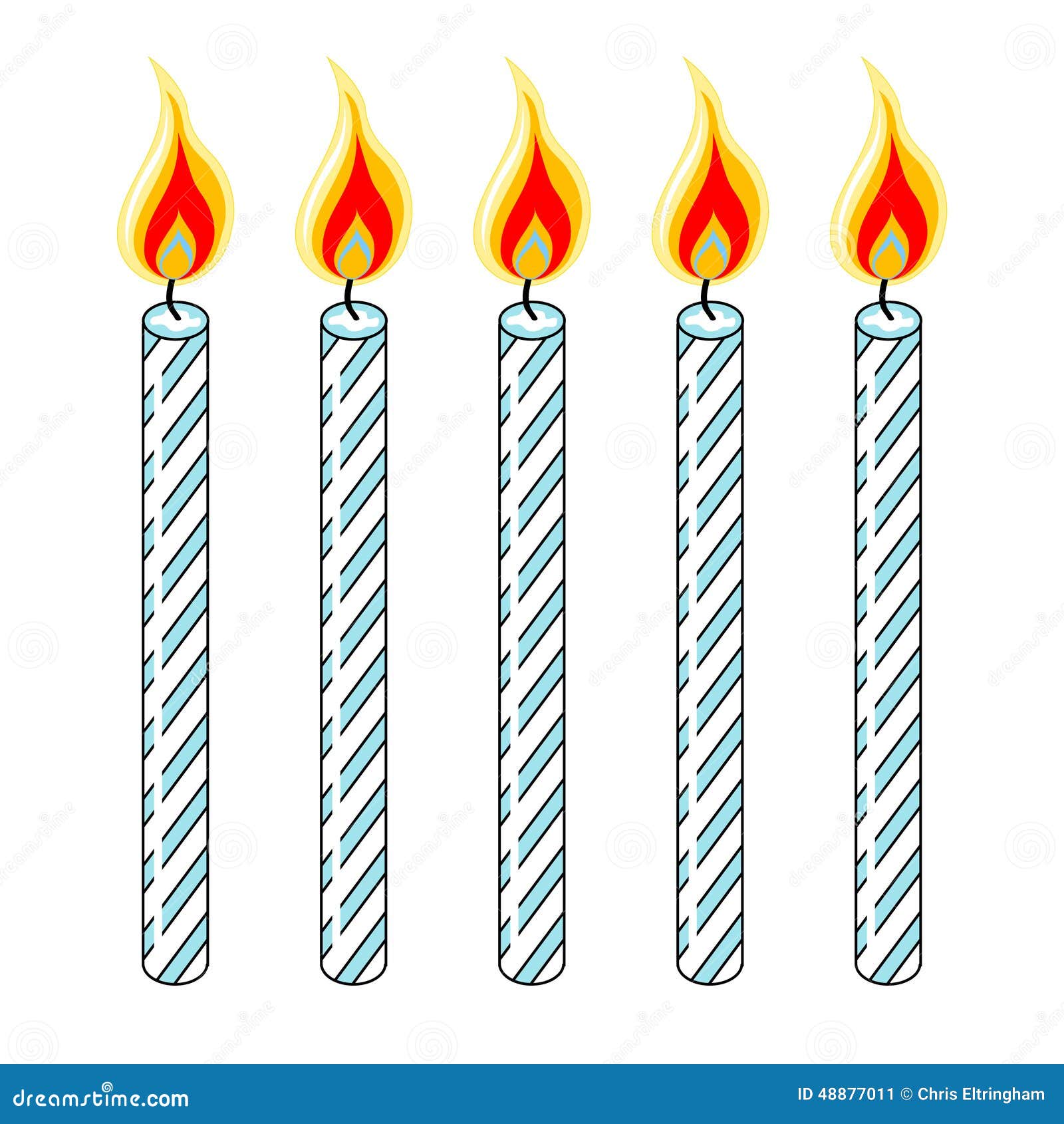Blue Birthday Candles stock vector. Illustration of fire 48877011