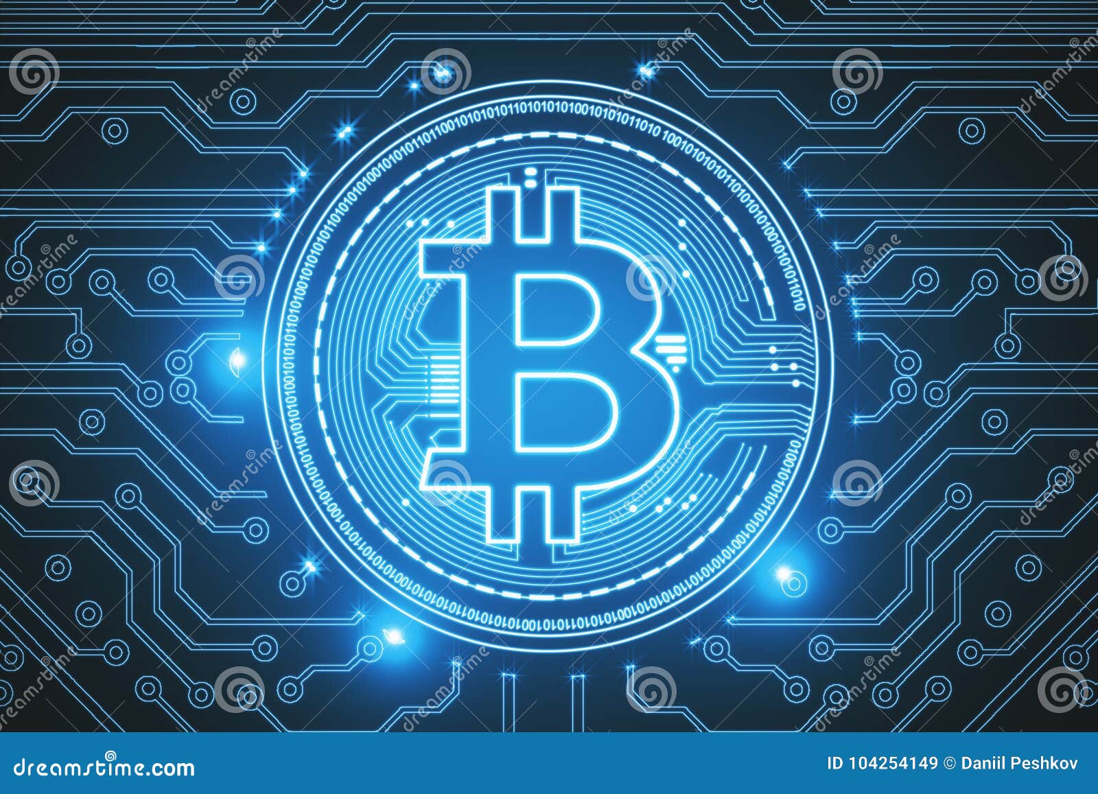 Blue bitcoin backdrop stock illustration. Illustration of ...