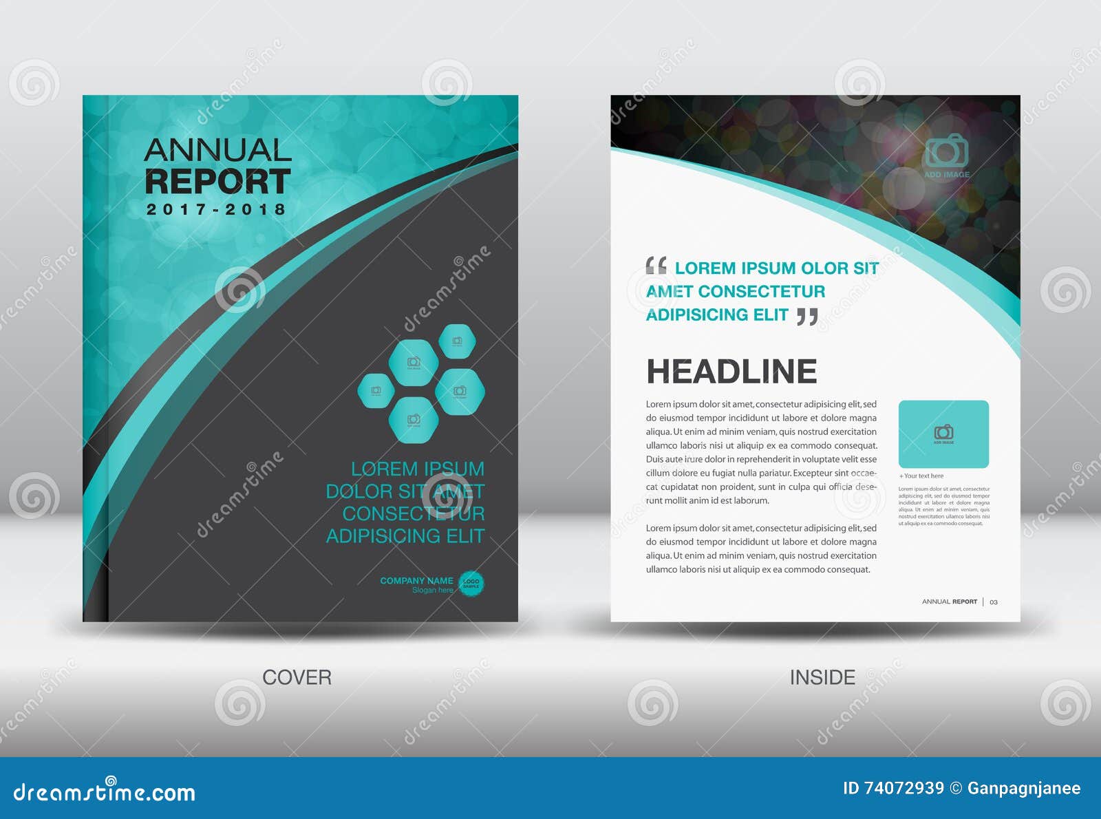 Blue And Black Annual Report Template Cover Design Vector Stock Vector Illustration Of Brochure Booklet