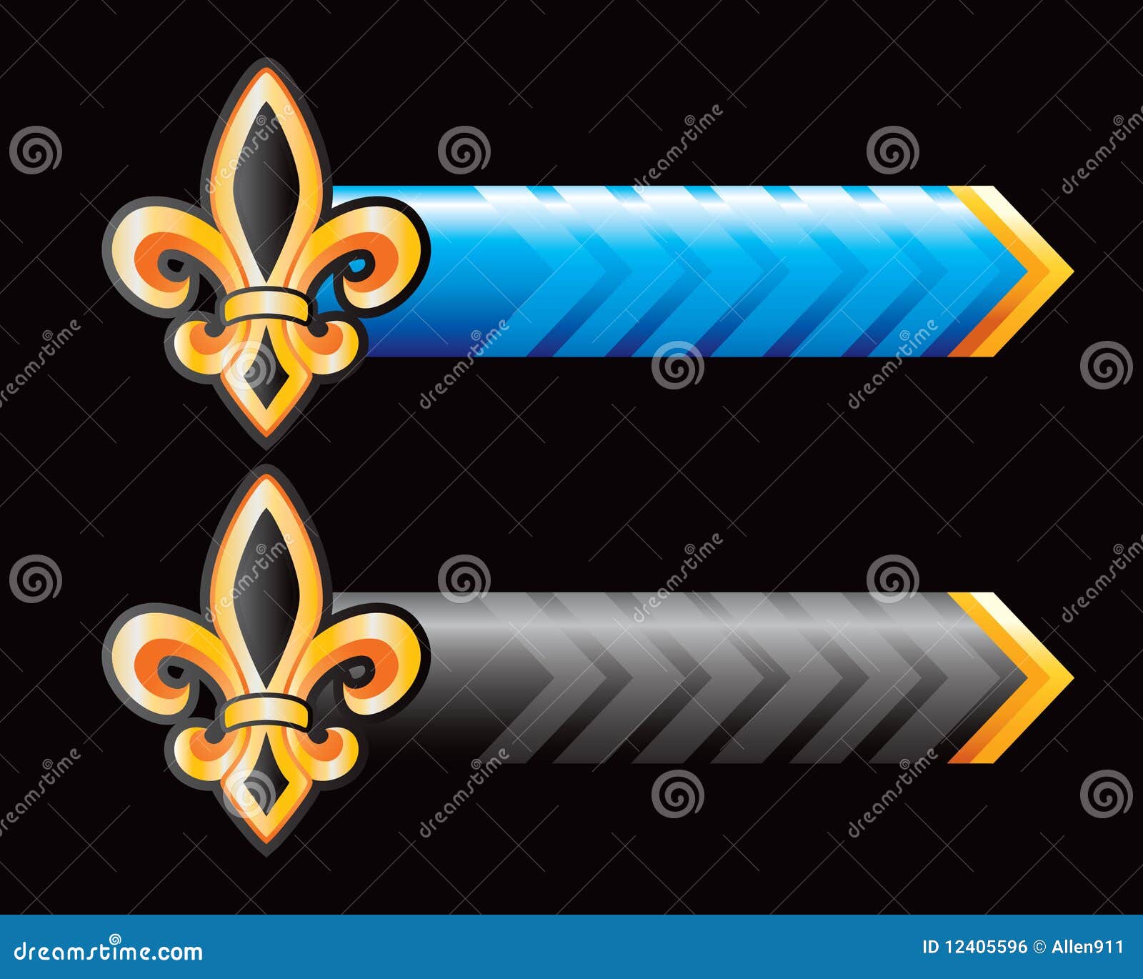 Blue and Black Arrows Fleur De Lis Stock Vector Illustration of icon