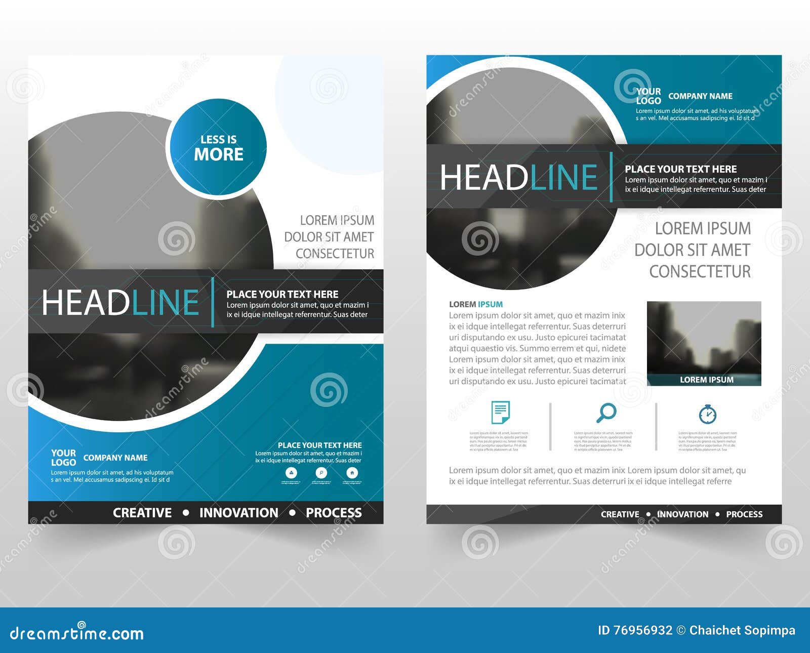 blue black circle business brochure leaflet flyer annual report template , book cover layout 