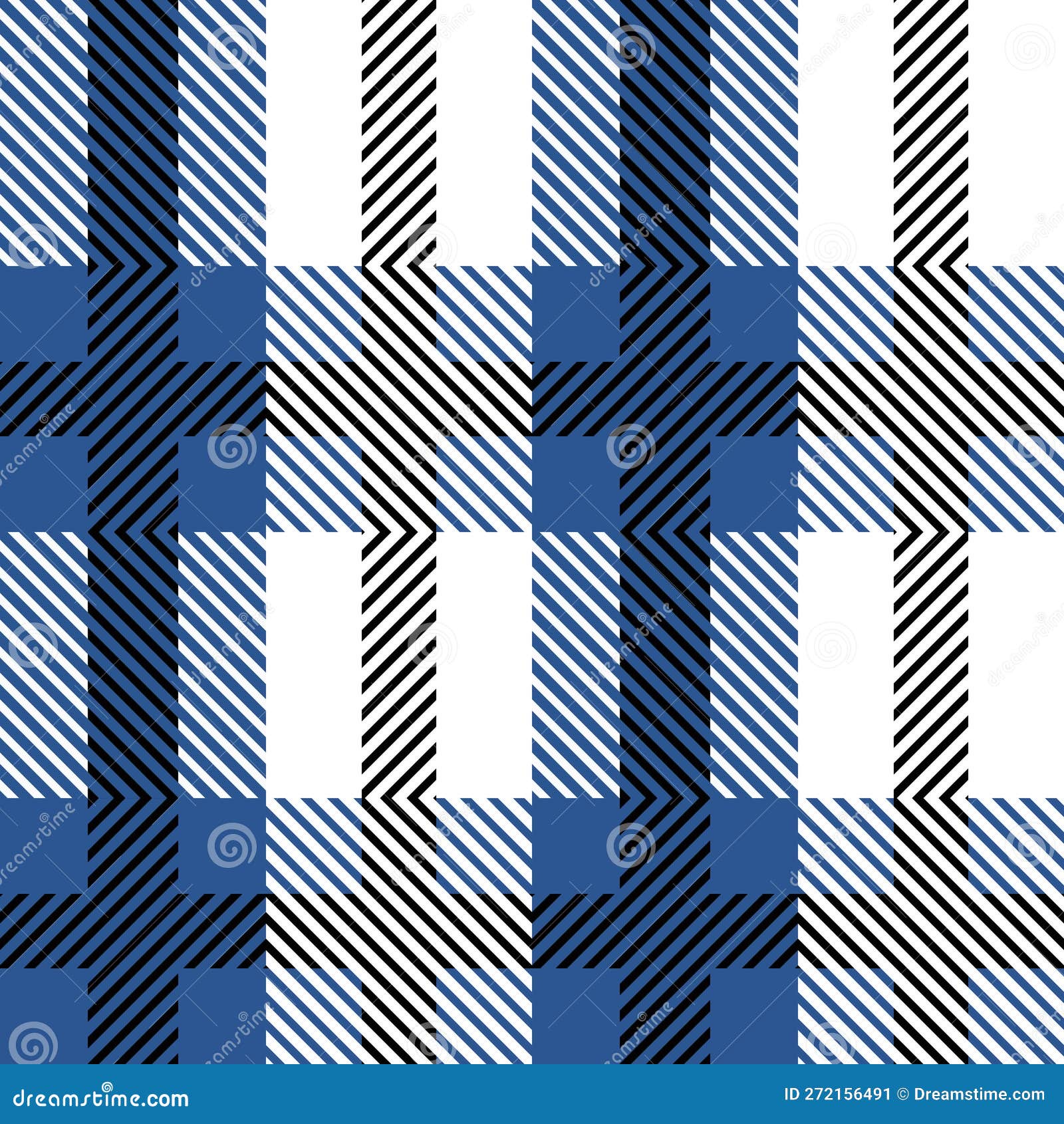 Blue Black Scottish Tartan Plaid Textile Pattern Stock