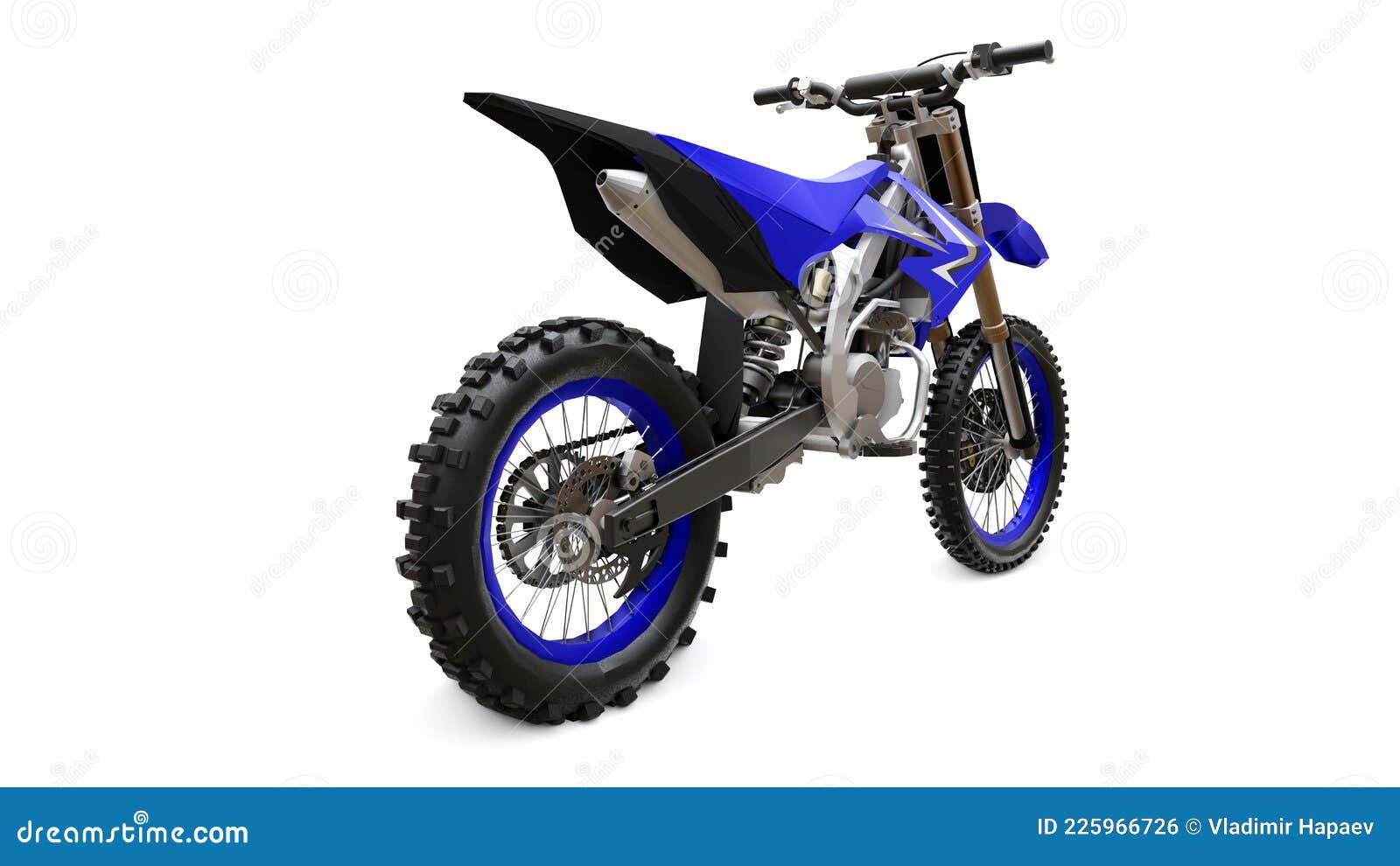 blue and black sport bike for cross-country on a white background. racing sportbike. modern supercross motocross dirt
