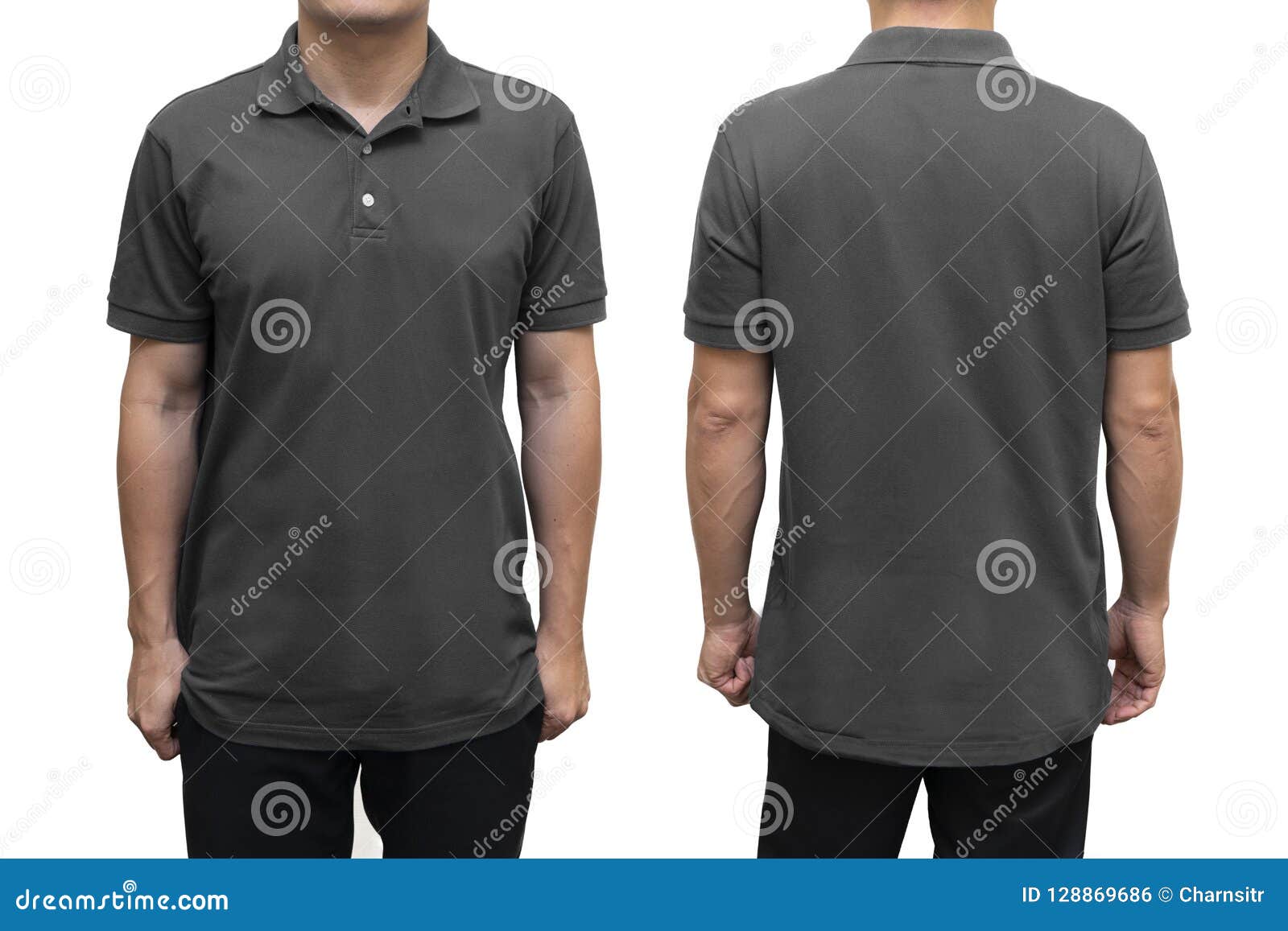 Blue Blank Polo Shirt on Human Body for Graphic Design Mock Up Stock ...
