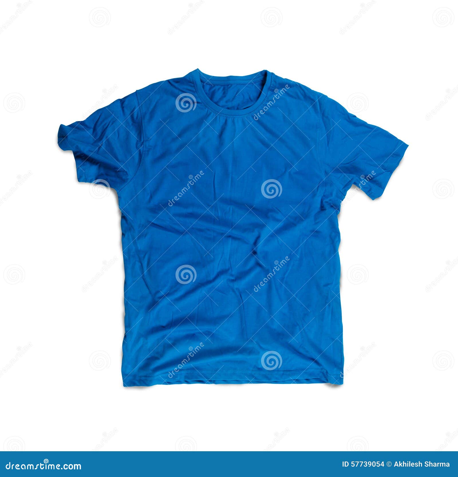 Download Blue Blank T Shirt Mockup Isolated White Stock Photos ...