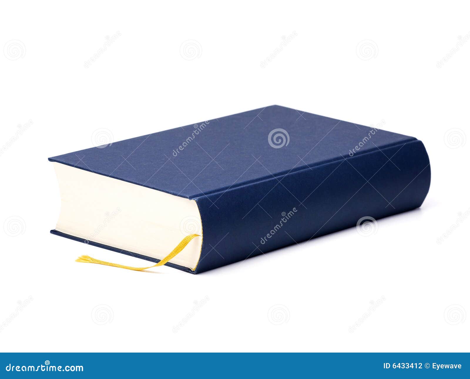Blue book with blank cover stock photo. Image of bookmark 6433412