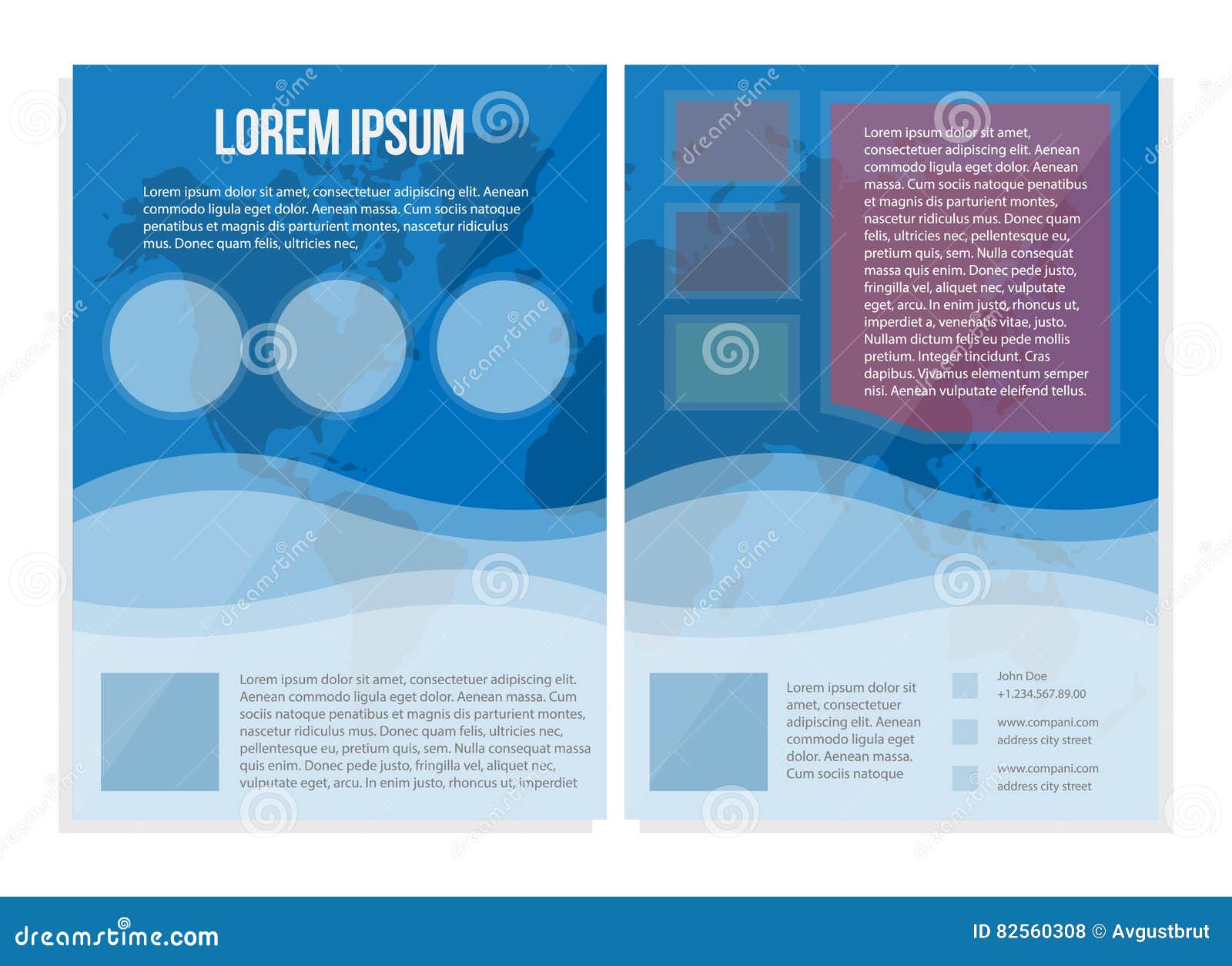 blue booklet a4 universal bright informational flyer stock vector